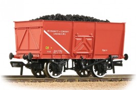 16T Steel Slope-Sided Mineral Wagon 'WD Barnett & Co.' Red OO Scale